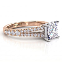 Gemma - Double Band Princess Cut Diamond Engagement Ring