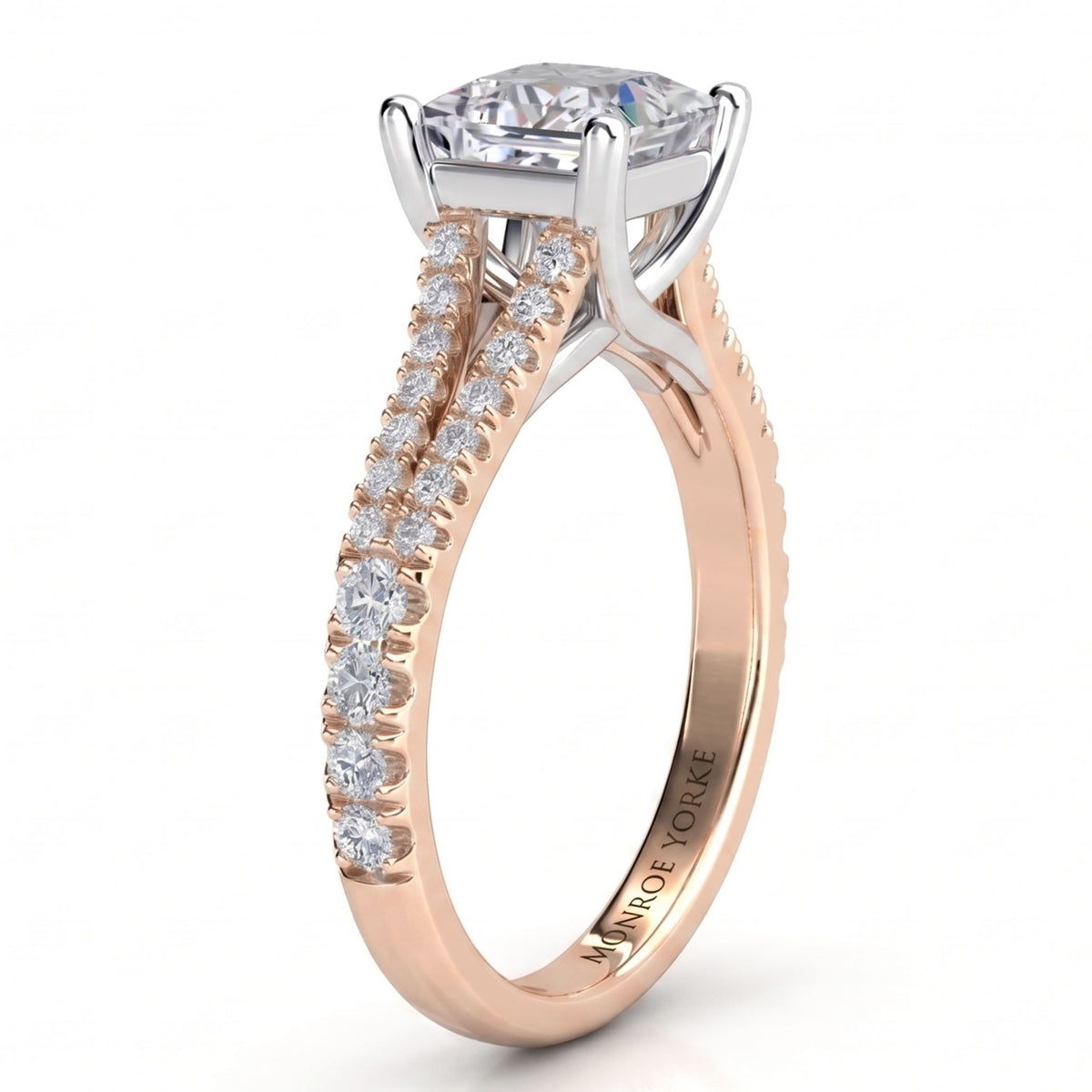 Gemma - Double Band Princess Cut Diamond Engagement Ring