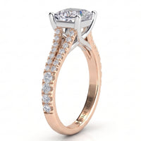 Gemma - Double Band Princess Cut Diamond Engagement Ring