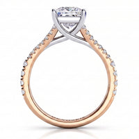 Gemma - Double Band Princess Cut Diamond Engagement Ring