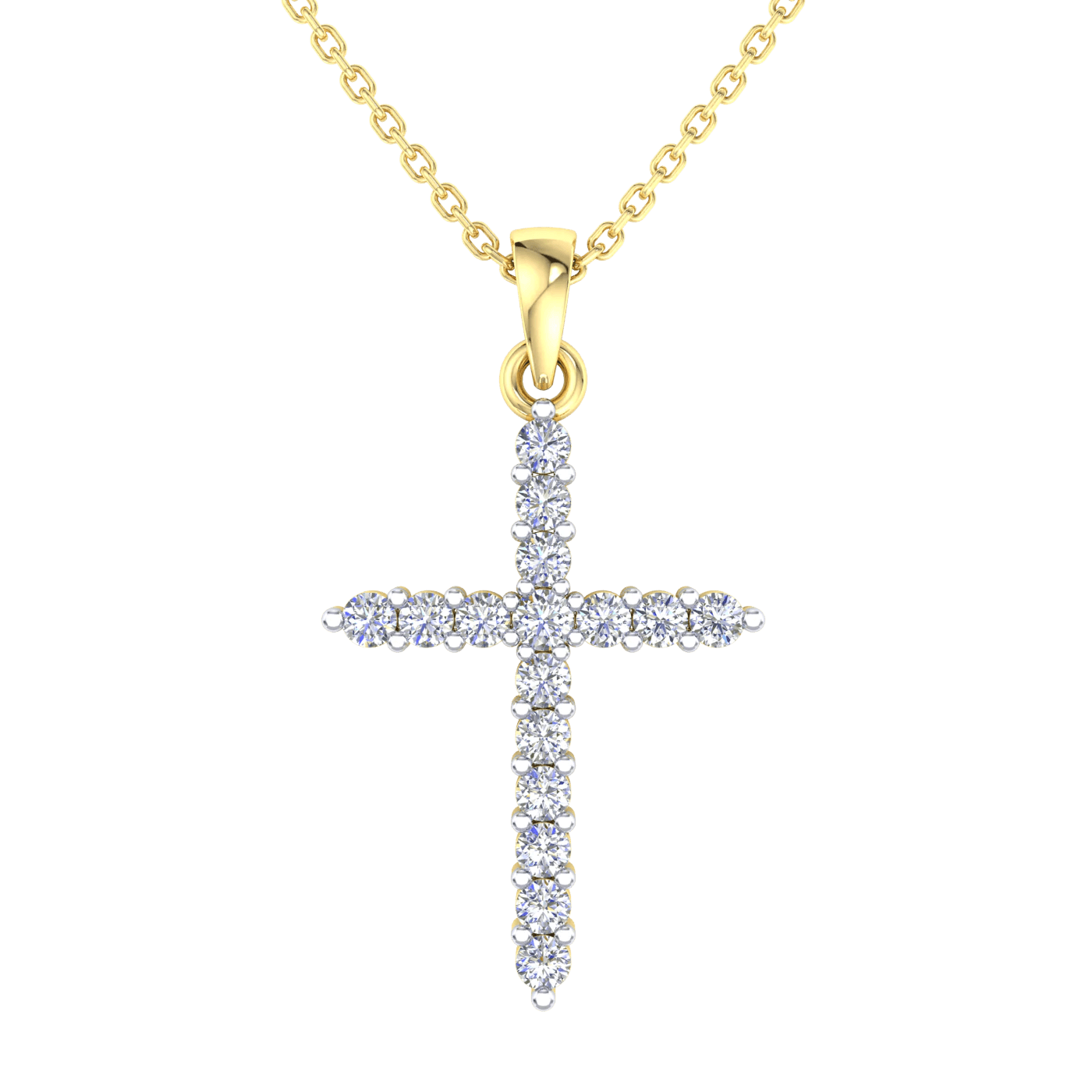 Gold Diamond Cross Pendant - 0.25 Carats - Monroe Yorke Diamonds