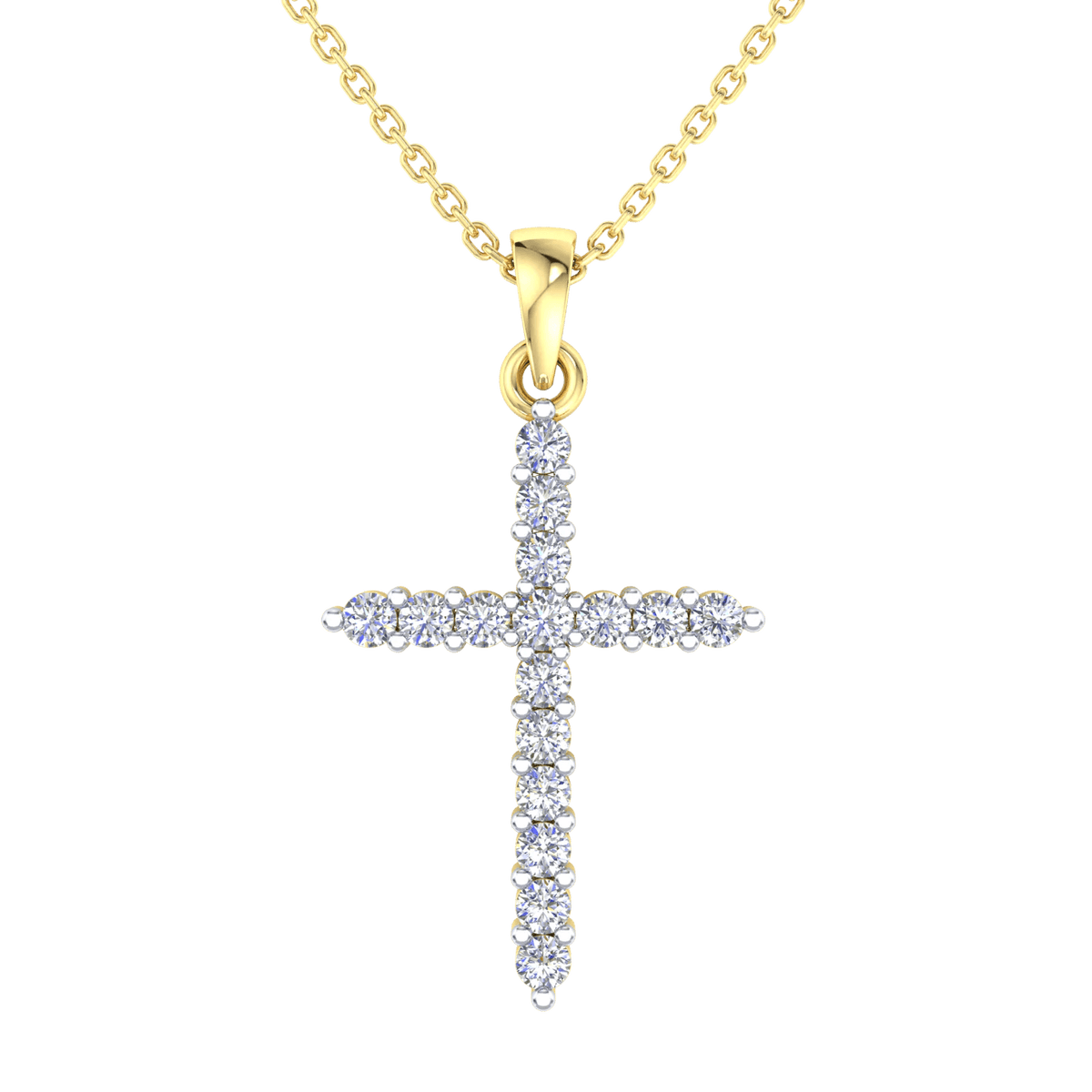 Gold Diamond Cross Pendant - 0.25 Carats - Monroe Yorke Diamonds