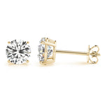 Gold Lab Grown Diamond Ear Studs / Earrings.  Total diamond weight 1.00 carats.  4 claw setting. 14ct yellow gold version. 