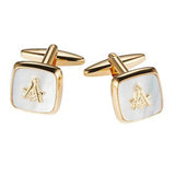 Gold Plated & Mother of Pearl Masonic Cufflinks