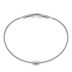 Infinity Sterling Silver & Diamond Tennis Bracelet with Adjustable Flexible Band - Monroe Yorke Diamonds