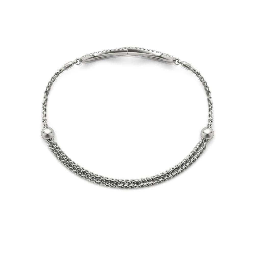 Infinity Sterling Silver & Diamond Tennis Bracelet with Adjustable Flexible Band - Monroe Yorke Diamonds