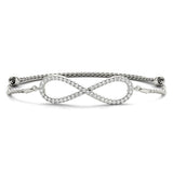 Infinity Sterling Silver & Diamond Tennis Bracelet with Adjustable Flexible Band - Monroe Yorke Diamonds