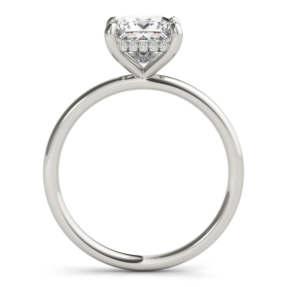 Jenna — Princess Cut Lab Grown Diamond Hidden Halo Engagement Ring — hand-finished lab grown engagement ring by Monroe Yorke Diamonds — view 2