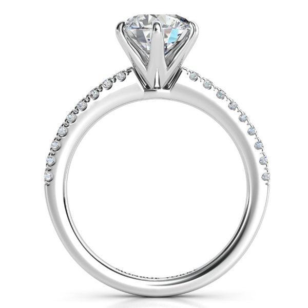 Sid view of June diamond ring with a centre 6 prong setting