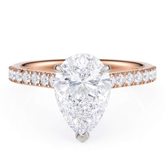 The Karly Pear Cut Engagement Ring: A Romantic Glow in Rose Gold