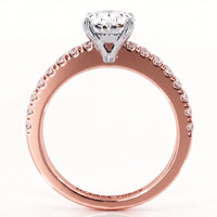 Kendall Rose Gold - side view showing the low centre setting