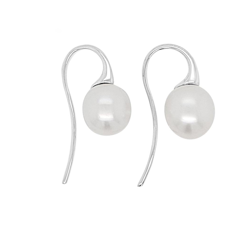 'Kiss of the Sea' - 9-10 mm White South Sea Pearl Drop Earrings - Monroe Yorke Diamonds, view 2