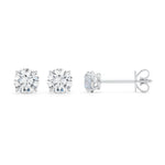 Zoey Lab Grown Diamond Ear Studs / Earrings.  Total diamond weight 0.50 carats / half carat.  4 claw setting. 14ct white gold version. 