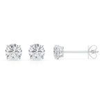 Zoey Lab Grown Diamond Ear Studs / Earrings.  Total diamond weight 0.75 carats / 3/4 carat.  4 claw setting. 14ct white gold version. 