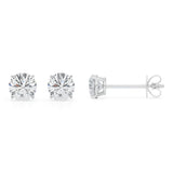 Zoey Lab Grown Diamond Ear Studs / Earrings.  Total diamond weight 0.75 carats / 3/4 carat.  4 claw setting. 14ct white gold version. 
