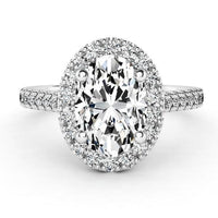 Laurel — Oval Lab Grown Diamond Halo Engagement Ring thumbnail 5