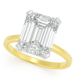 Lenore Yellow Gold - Luxury 4.0 Carat Emerald Cut Diamond Engagement Ring Lab Created Diamond - Monroe Yorke Diamonds