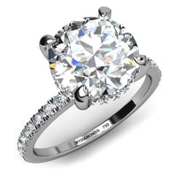 Liliana 3 Carat Lab Grown Diamond Engagement Ring. Unique Hidden Halo. Total 3.40 Carats thumbnail 3