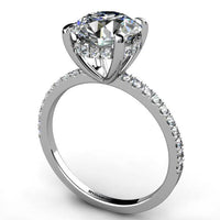 Liliana 3 Carat Lab Grown Diamond Engagement Ring. Unique Hidden Halo. Total 3.40 Carats thumbnail 1