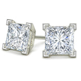 Madison - total 2.00 carat princess cut diamond ear studs
