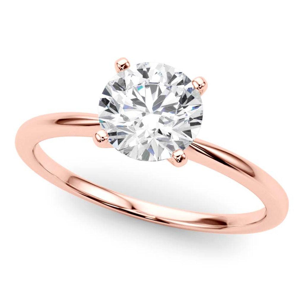 Maria - Exquisite 3 Carat Diamond Solitaire Engagement Ring in Rose Gold — hand-finished lab grown engagement ring by Monroe Yorke Diamonds — view 2