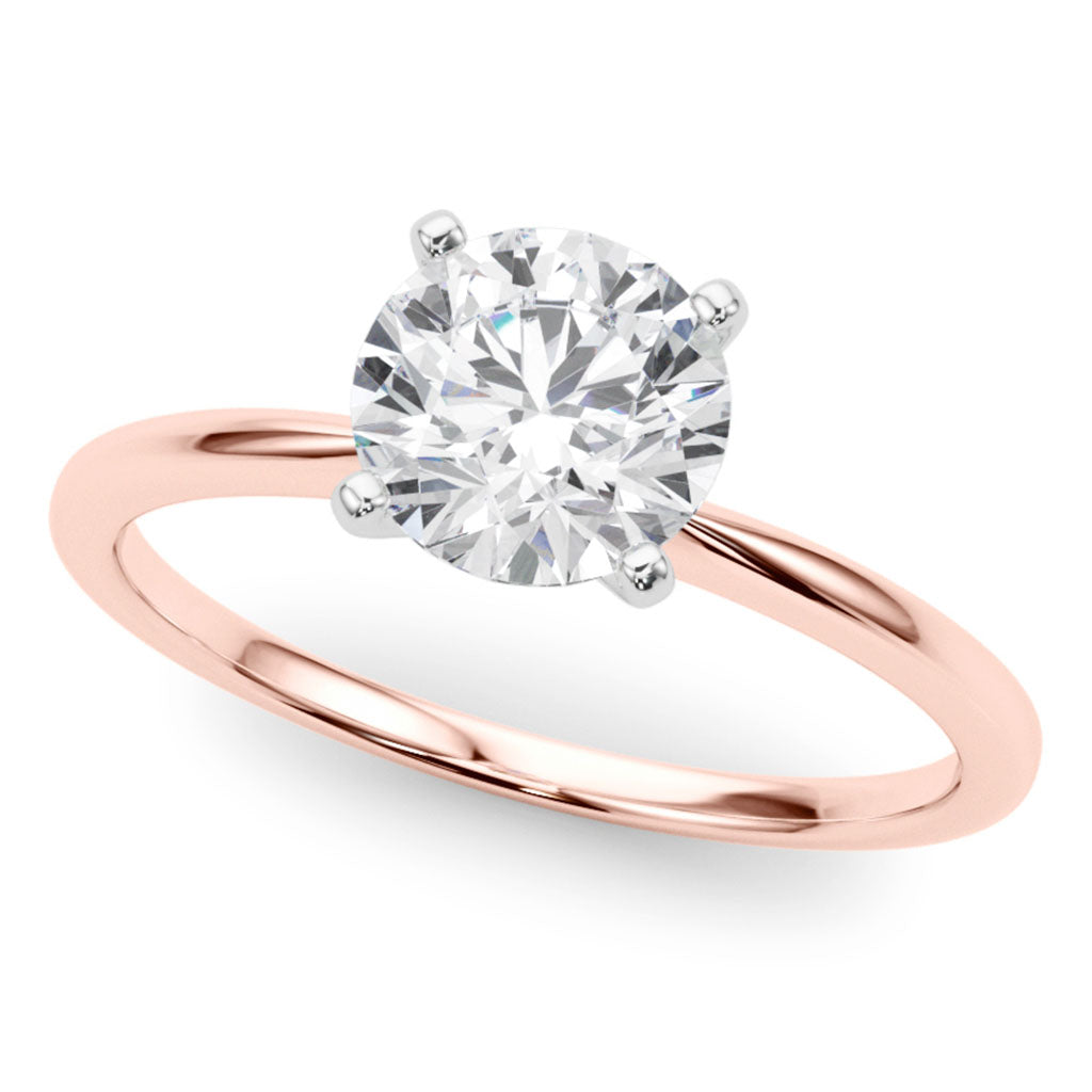 Maria - 4 Claw Solitaire Ring Setting with a Delicate Rounded Band