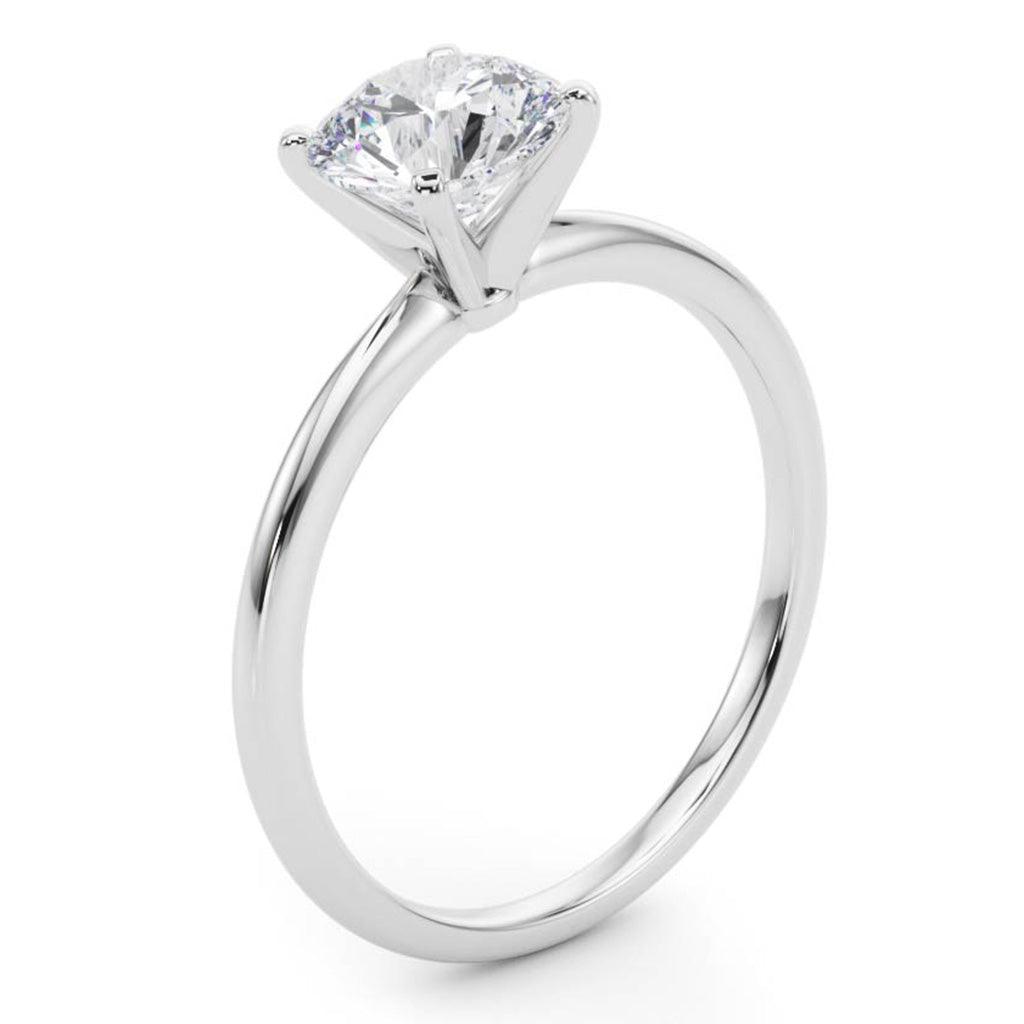 Maria - 3.0 Carat Diamond Solitaire Engagement Ring in White Gold or Platinum — hand-finished lab grown engagement ring by Monroe Yorke Diamonds — view 3