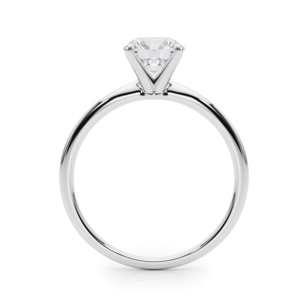 Maria - 4 Claw Solitaire Ring Setting with a Delicate Rounded Band