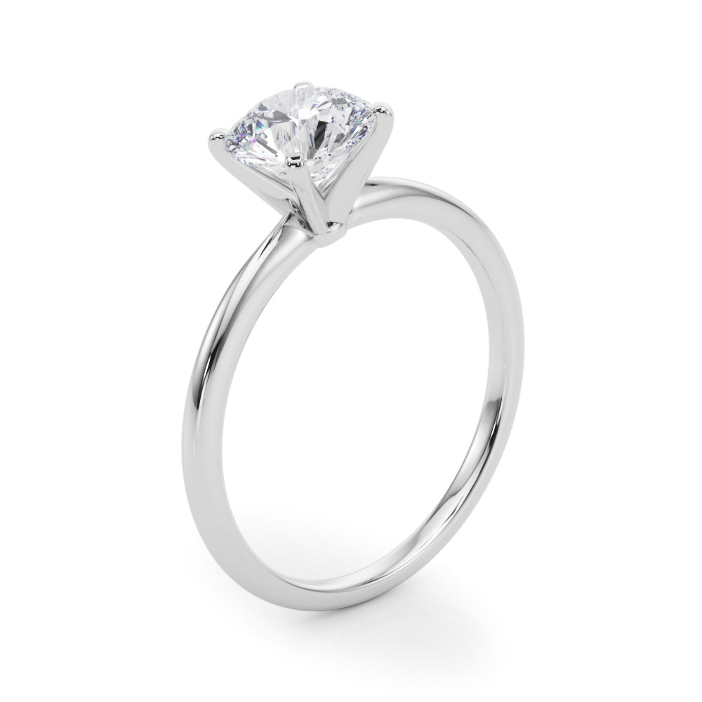 Maria - 4 Claw Solitaire Ring Setting with a Delicate Rounded Band