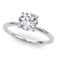 Maria - 4 Claw Solitaire Ring Setting with a Delicate Rounded Band