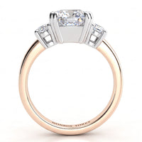 Meghan - Cushion Cut Three Stone Diamond Engagement Ring