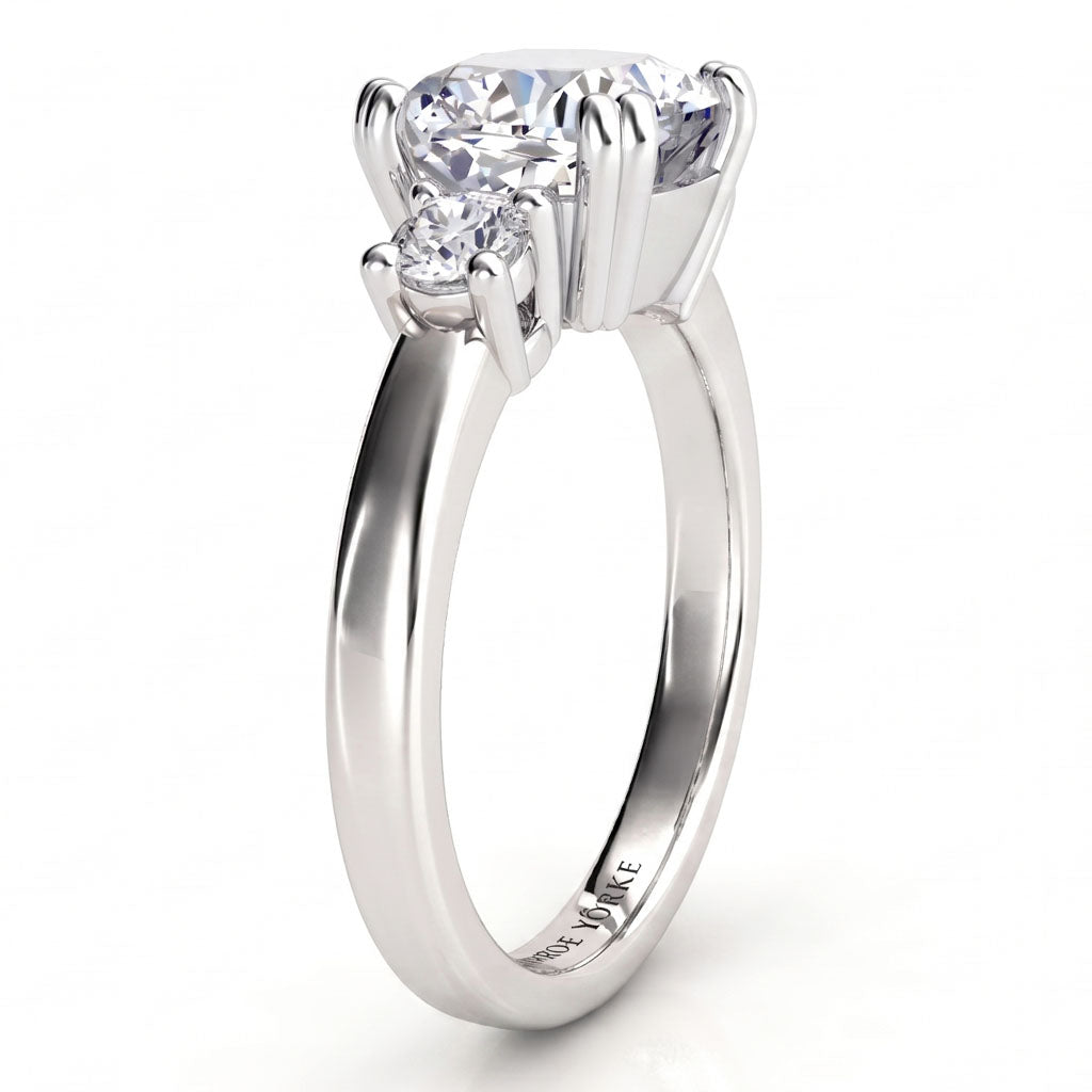 Meghan - Cushion Cut Three Stone Diamond Engagement Ring