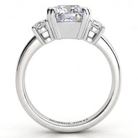 Meghan - Cushion Cut Three Stone Diamond Engagement Ring
