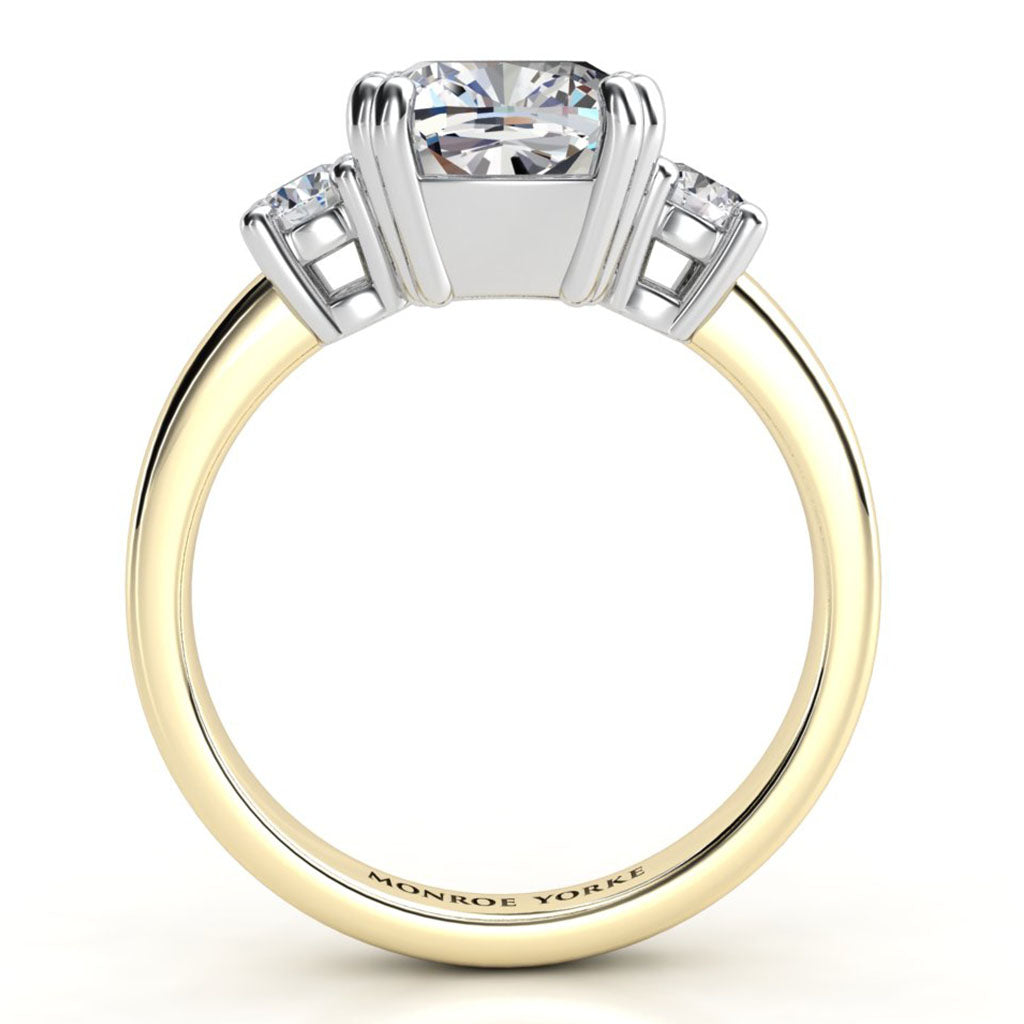 Meghan - Three diamond ring side view 2