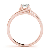 Nala in rose gold, angled view of the swirled shoulders