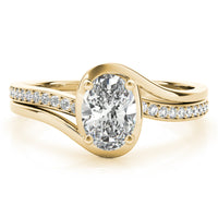 Nala artistic oval diamond engagement ring in 18ct yellow gold, front view