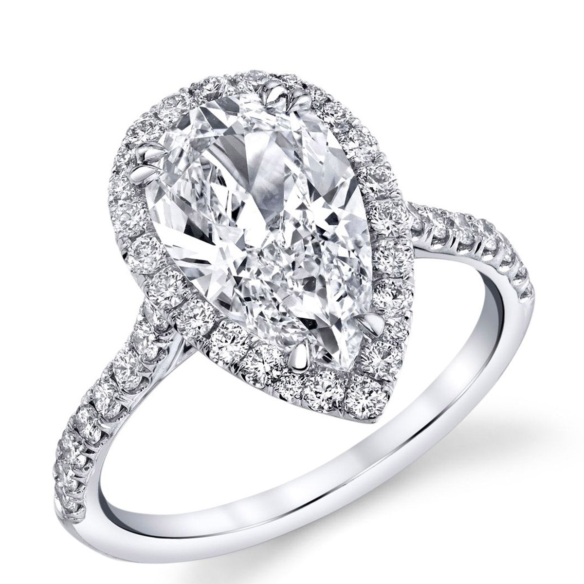 Pear cut diamond engagement rings by Monroe Yorke Diamonds