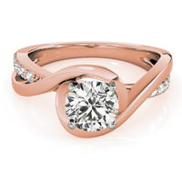 Piper rose gold wrap ring, angled view showing the diamond set shoulders
