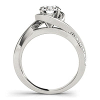 Piper white gold wrap ring, second side view showing the band profile. Platinum 