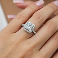 Dawn - Princess Cut Diamond Halo Ring. Timeless Elegance thumbnail 2