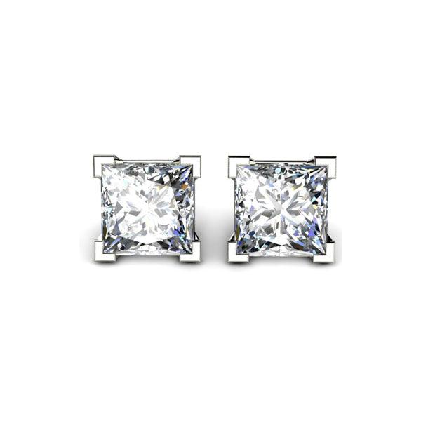Madison IGI Cert Princess Cut Lab Grown Diamond Ear Studs E VS2 - Total 1.00 Carats - Monroe Yorke Diamonds