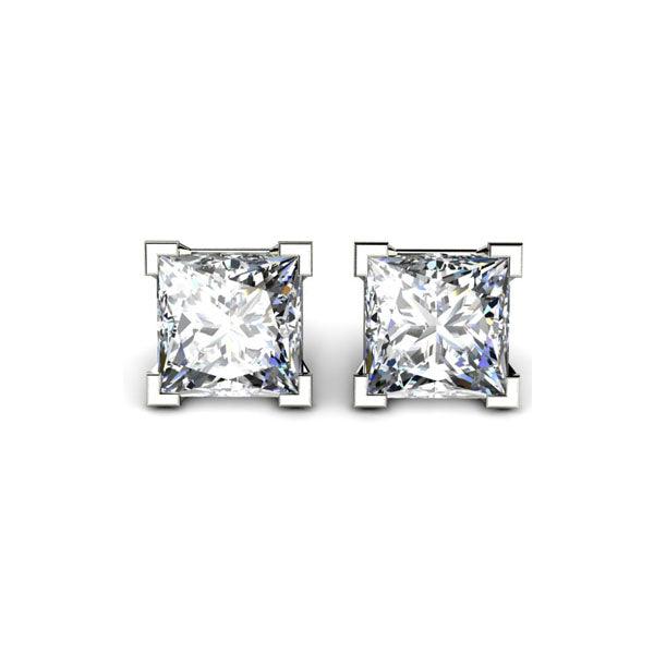Madison IGI Cert Princess Cut Lab Grown Diamond Ear Studs E VS2 - Total 1.00 Carats - Monroe Yorke Diamonds — view 4