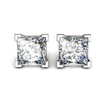 Total 1.50 carat princess cut lab grown diamond ear studs