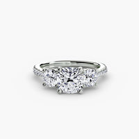 Three-Stone with Pavé Band thumbnail 4