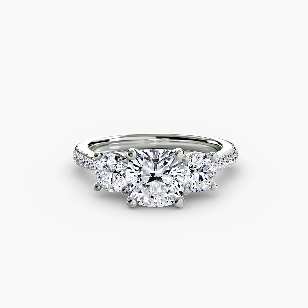 Three-Stone with Pavé Band — view 64