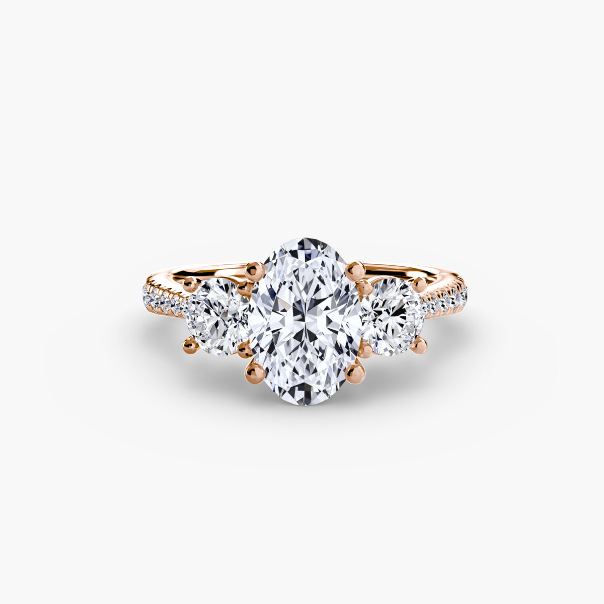 Three-Stone with Pavé Band — view 25