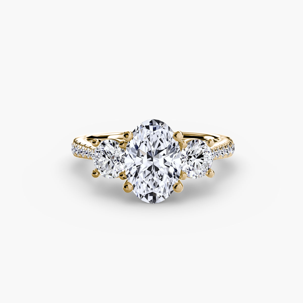 Three-Stone with Pavé Band — view 45