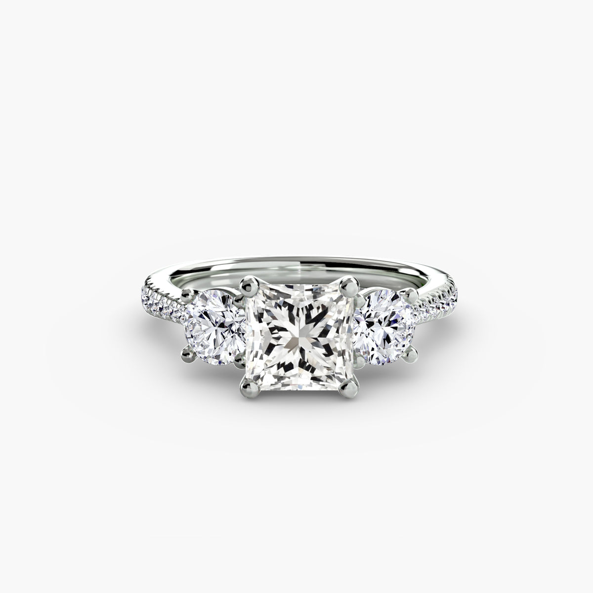 Three-Stone with Pavé Band — view 93