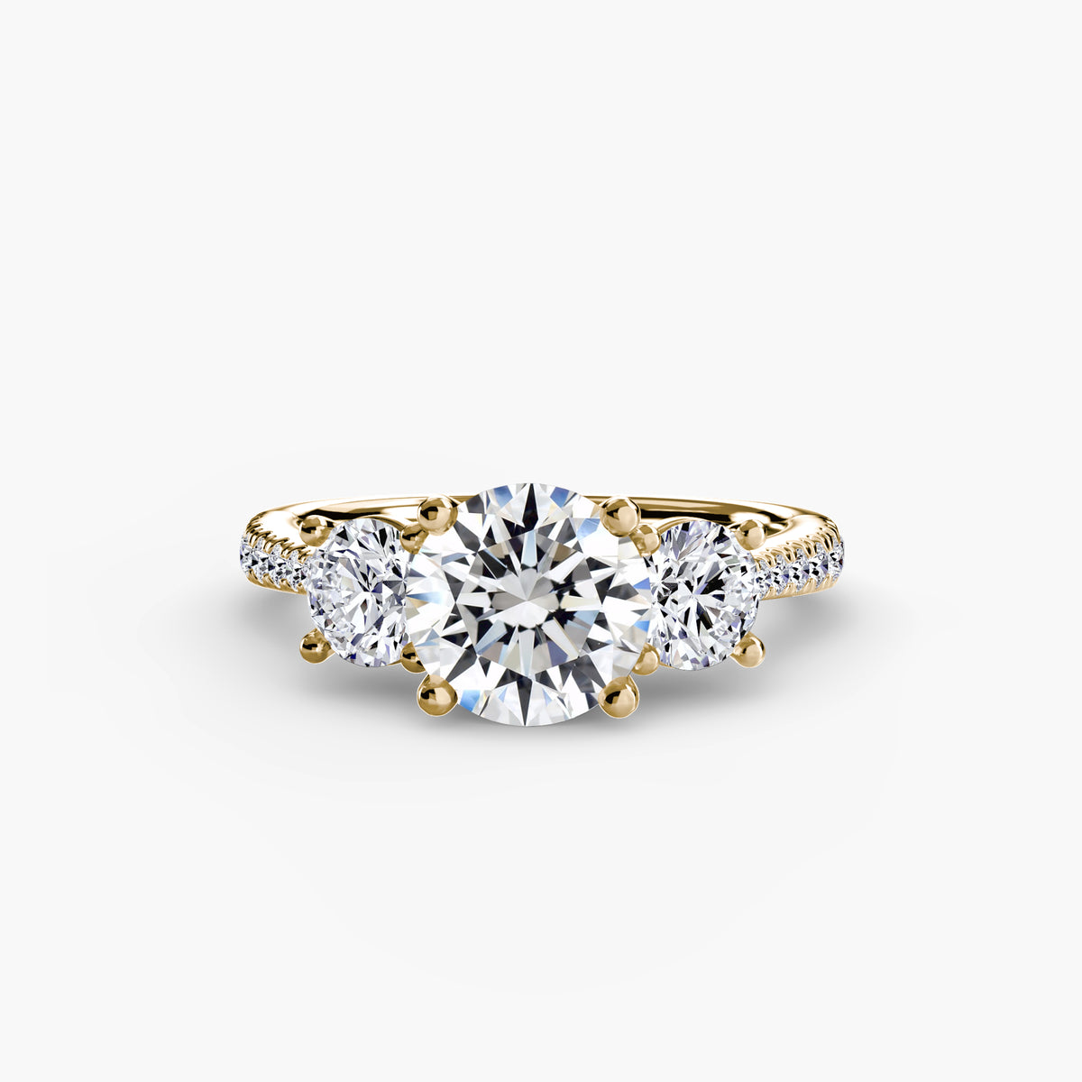 Three-Stone with Pavé Band — view 12