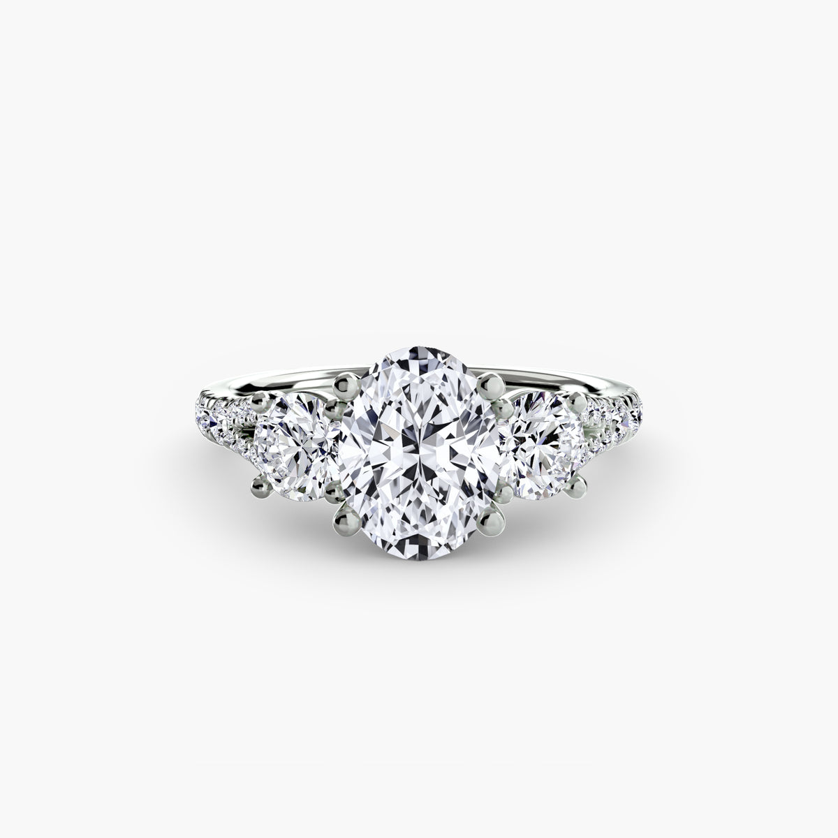 Three-Stone with Pavé Band 3 — view 5